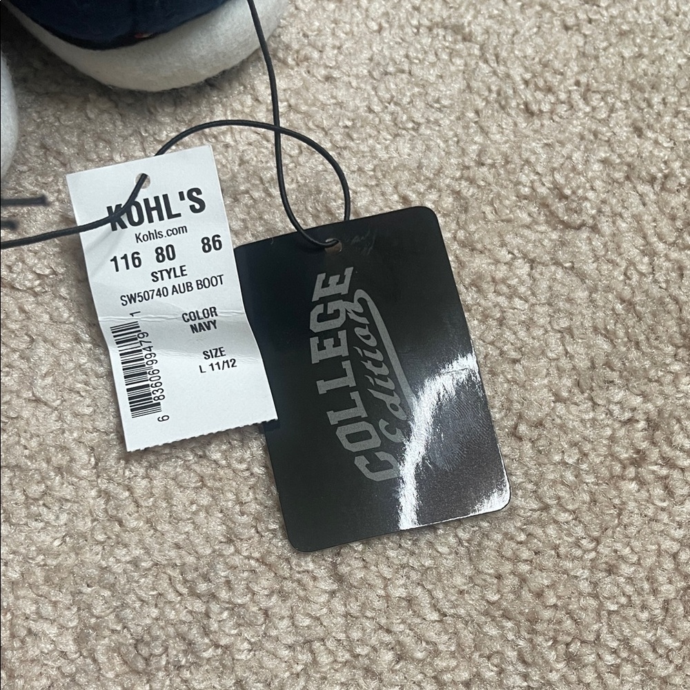 NWT Navy and White High-Top Knit Boot - Picture 2 of 6